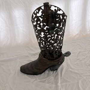 Cowboy boot table top decor